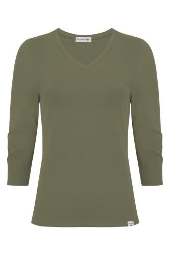 VERA z rękawami 3:4 Dusty Olive przód.jpg