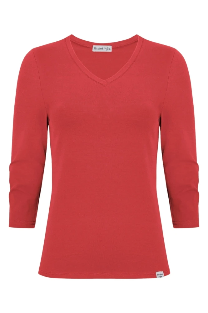 VERA z rękawami 3:4 Ribbon Red przód.jpg