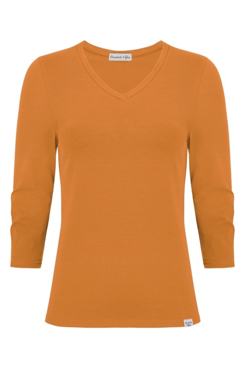 VERA z rękawami 3:4 Golden Ochre przód.jpg