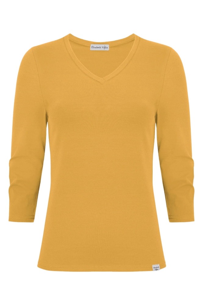 VERA z rękawami 3:4 Bright Gold przód.jpg