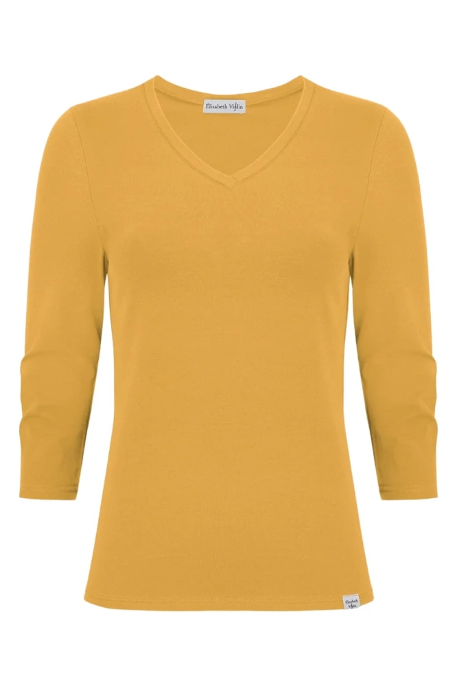 VERA z rękawami 3:4 Bright Gold przód.jpg