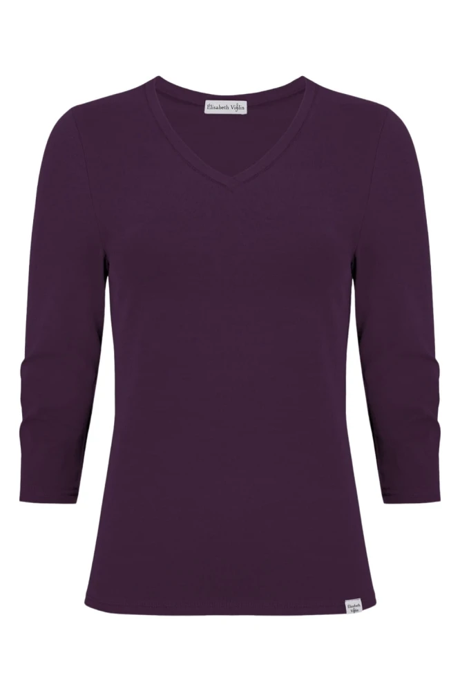 VERA z rękawami 3:4 Plum Purple przód.jpg