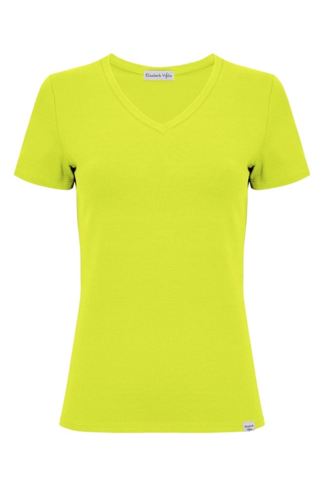 VERA z krótkimi rękawami Bright Chartreuse przód.jpg