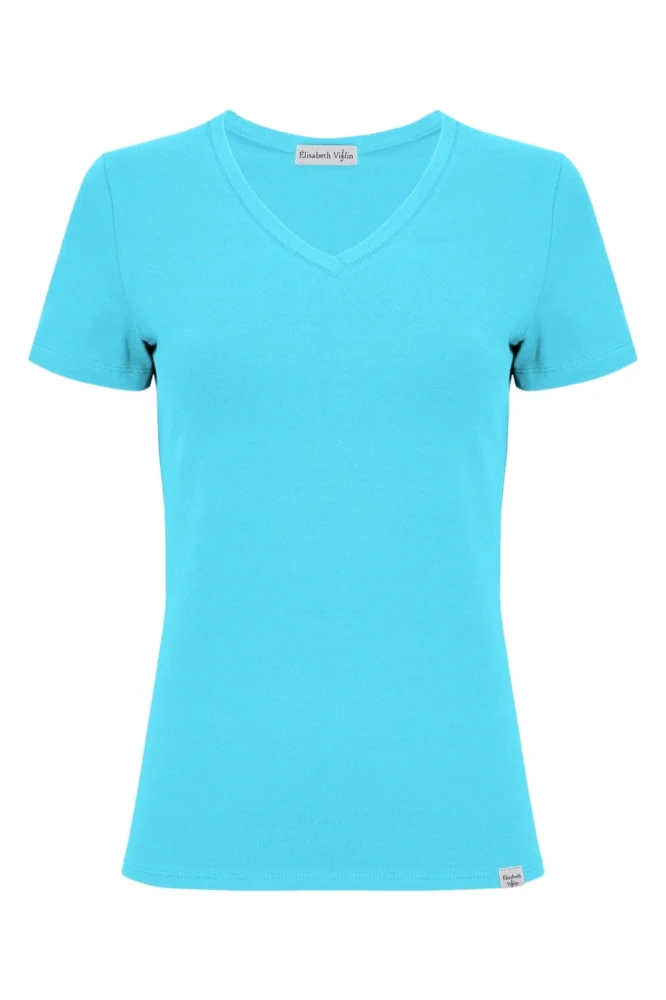 VERA z krótkimi rękawami Cyan Blue przód.jpg