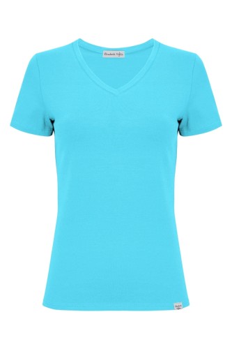 VERA z krótkimi rękawami Cyan Blue przód.jpg
