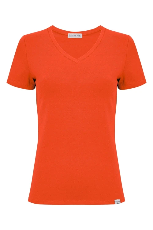 VERA z krótkimi rękawami Mandarin Red przód.jpg