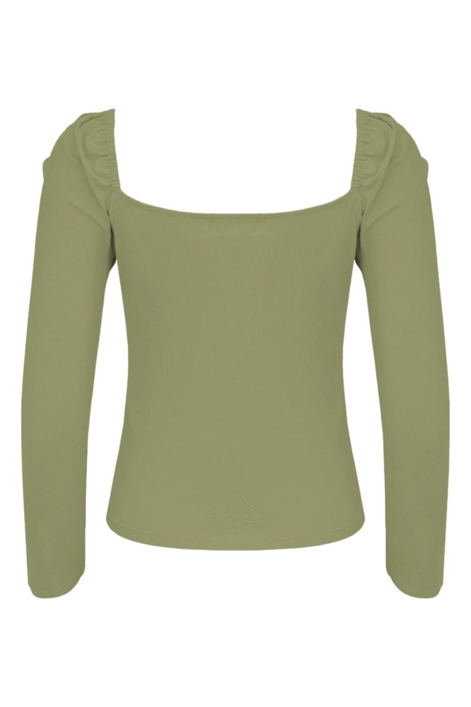 ARIA z rękawami 3:4 Oil Green tył.jpg