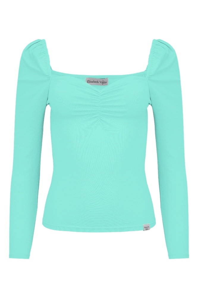 ARIA z rękawami 3:4 Blue Turquoise przód.jpg