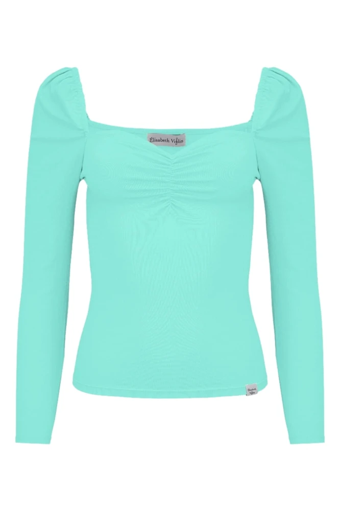 ARIA z rękawami 3:4 Blue Turquoise przód.jpg