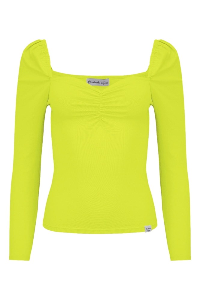 ARIA z rękawami 3:4 Bright Chartreuse przód.jpg