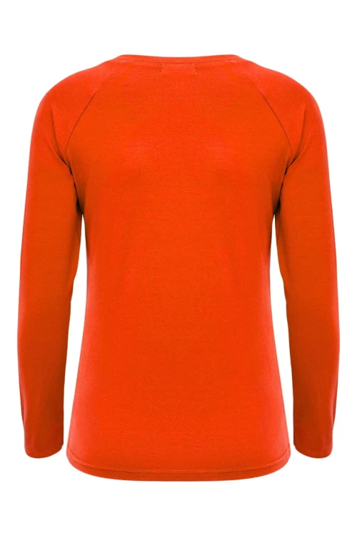 Mandarin Red MAYA z długimi rękawami tył.jpg