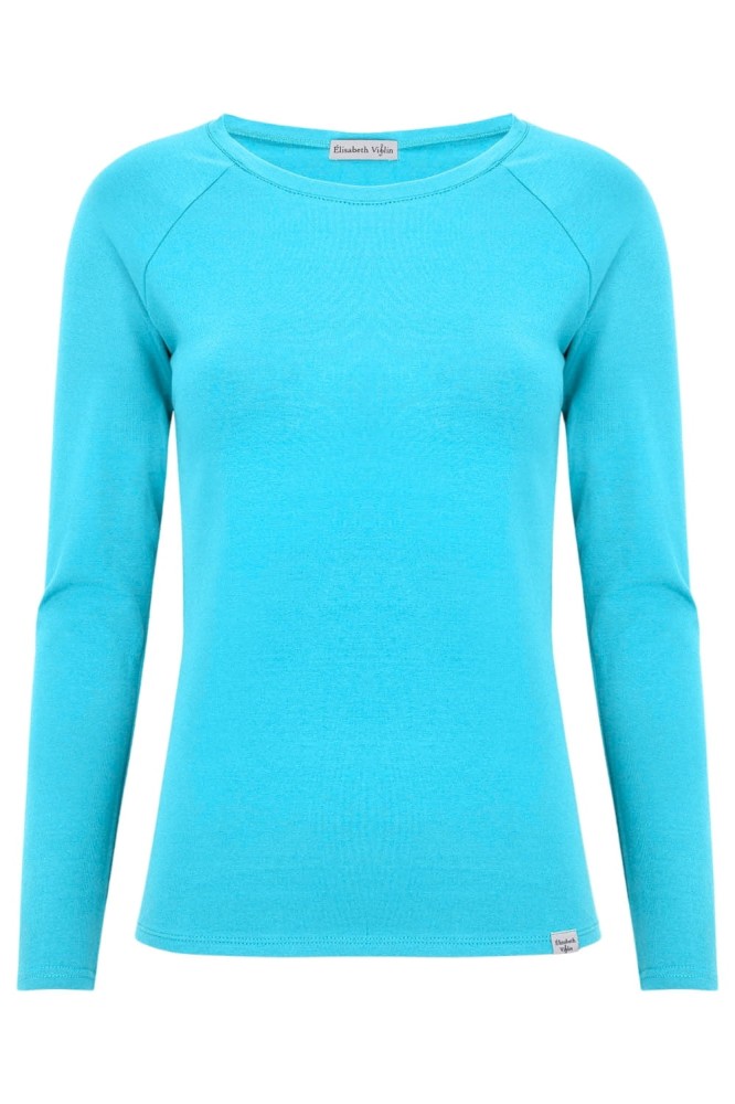 Cyan Blue MAYA z długimi rękawami przód.jpg