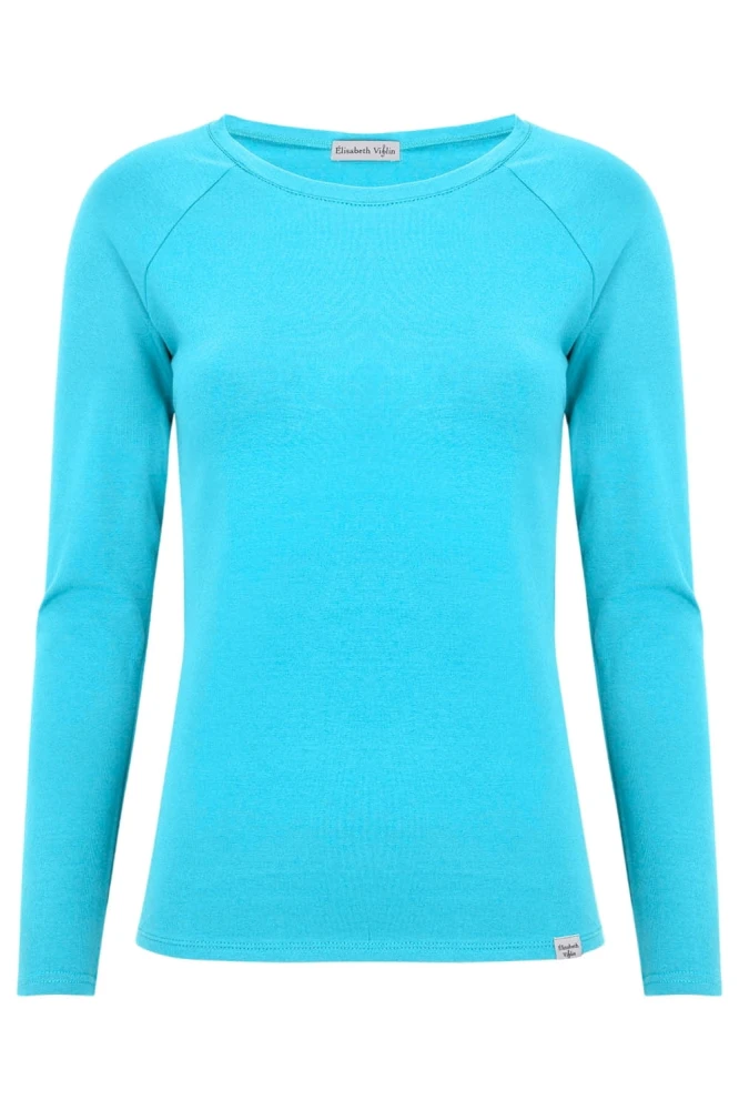 Cyan Blue MAYA z długimi rękawami przód.jpg