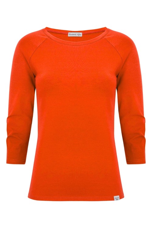 Mandarin Red MAYA z rękawami 3:4 przód.jpg