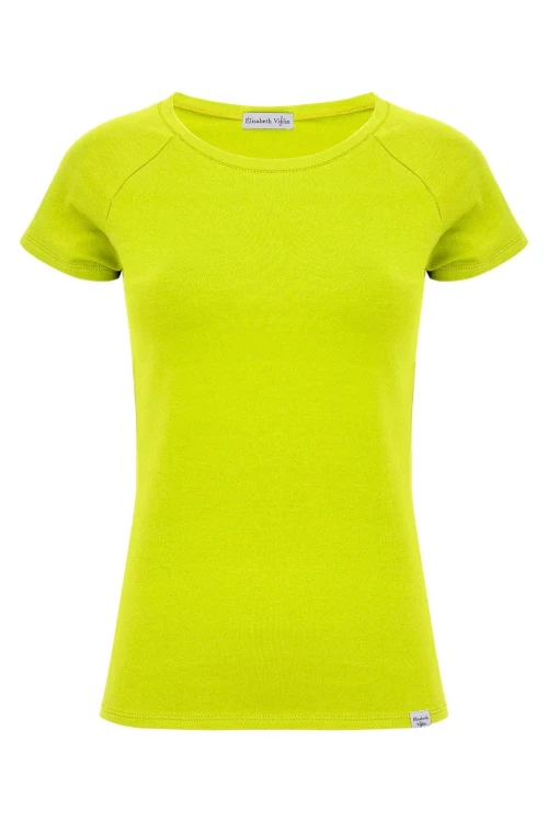 Bright Chartreuse MAYA z krótkimi rękawami przód.jpg