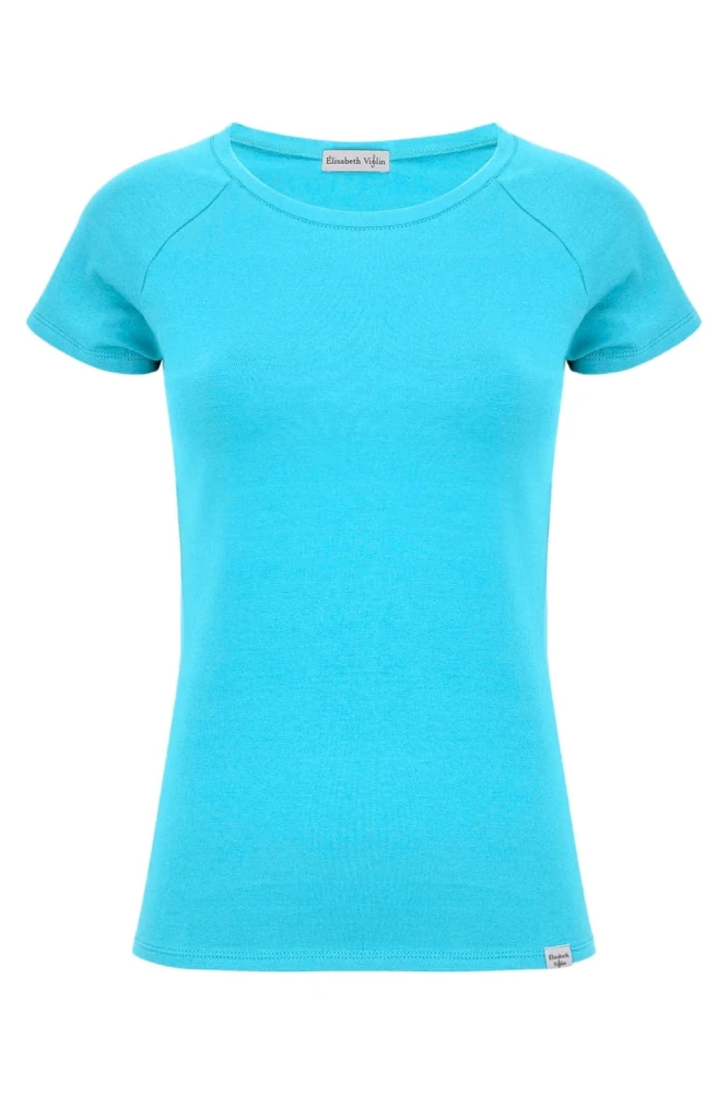 Cyan Blue MAYA z krótkimi rękawami przód.jpg