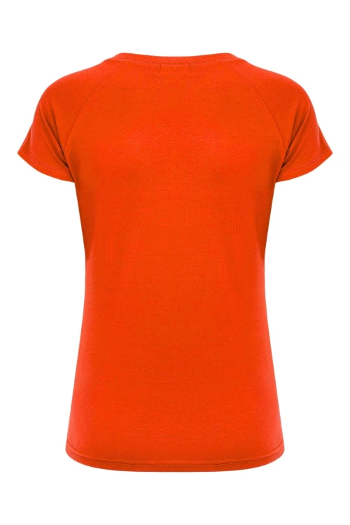 Mandarin Red MAYA z krótkimi rękawami tył.jpg