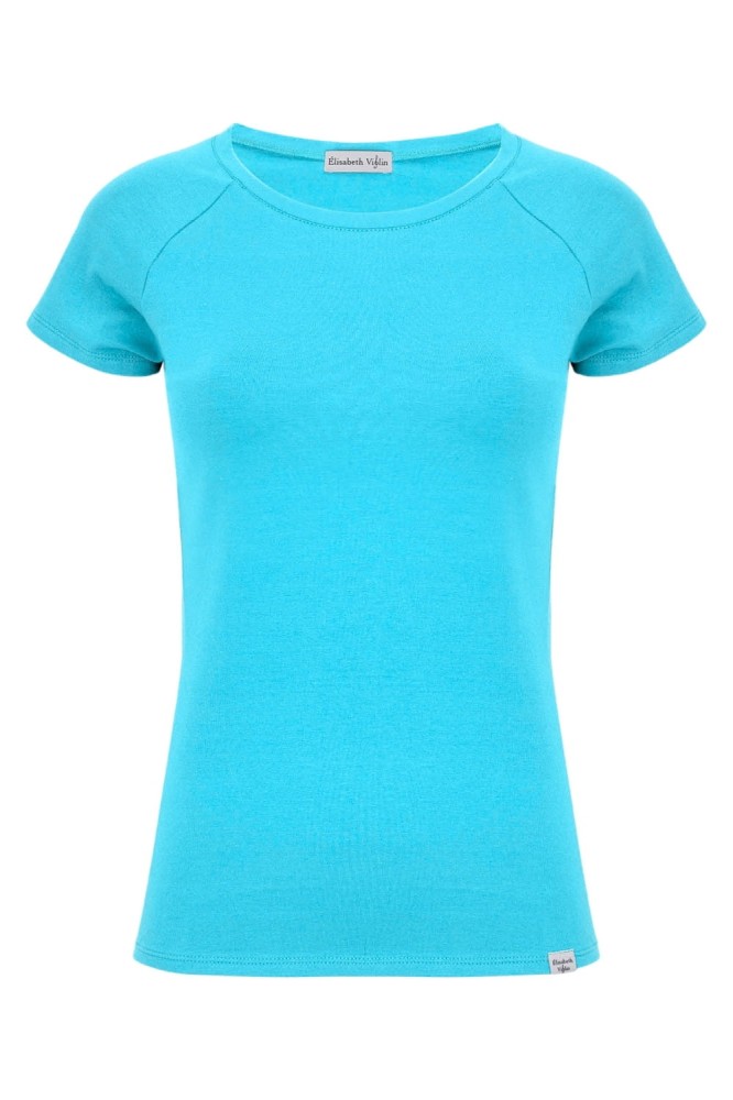 Cyan Blue MAYA z krótkimi rękawami przód.jpg