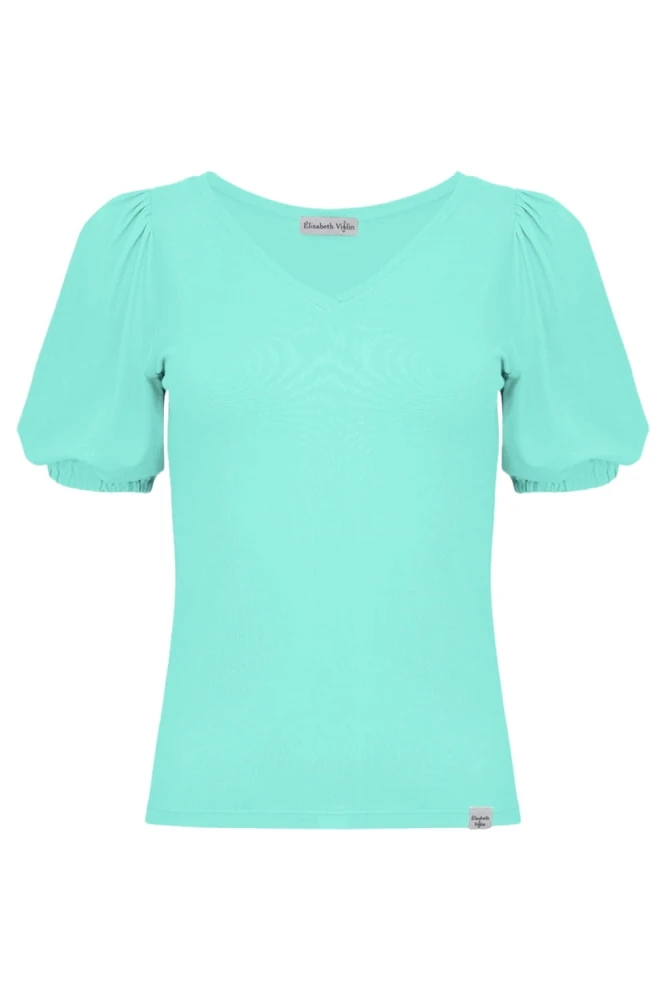 VIVA z krótkimi rękawami Blue Turquoise przód.jpg