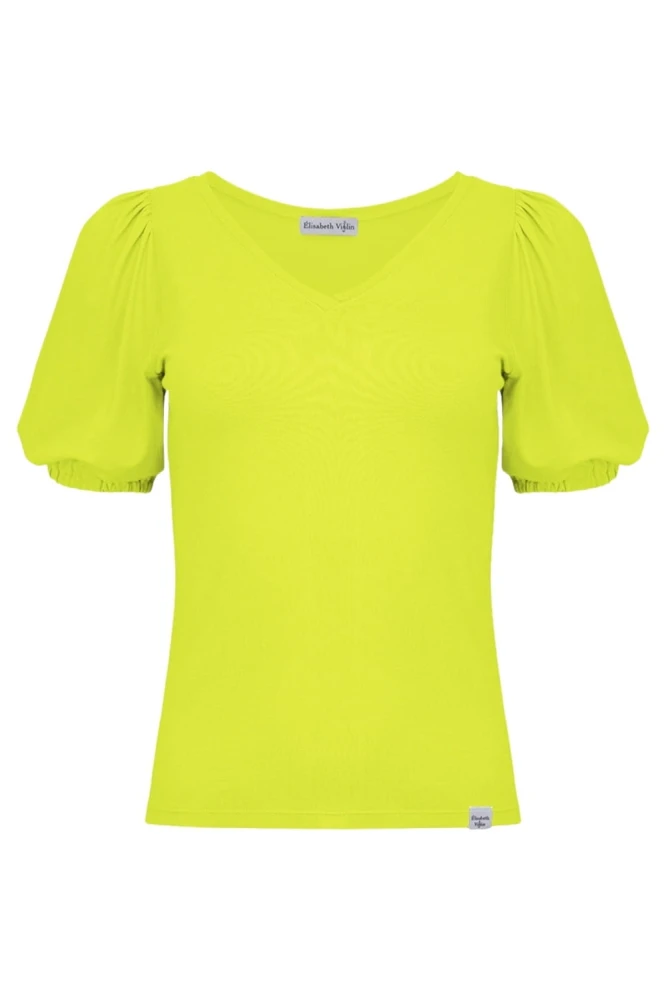 VIVA z krótkimi rękawami Bright Chartreuse przód.jpg