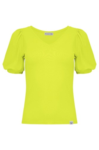 VIVA z krótkimi rękawami Bright Chartreuse przód.jpg