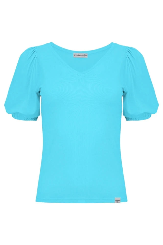 VIVA z krótkimi rękawami Cyan Blue przód.jpg