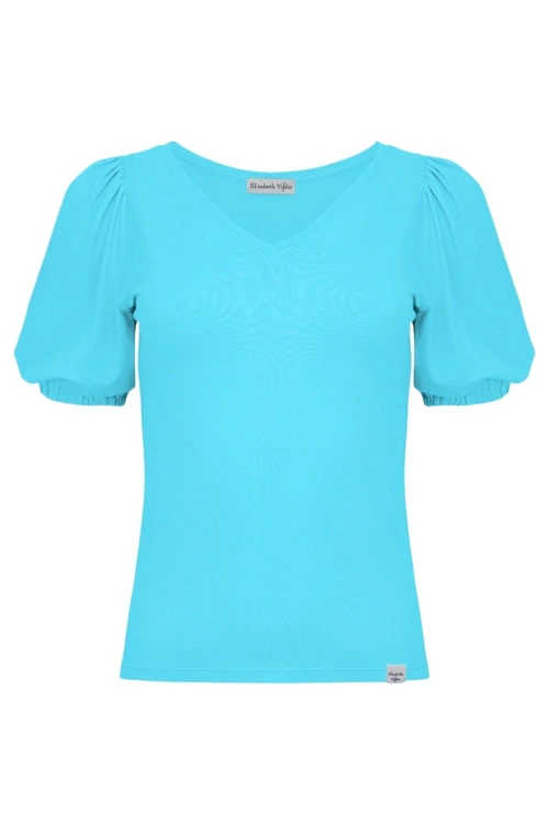 VIVA z krótkimi rękawami Cyan Blue przód.jpg