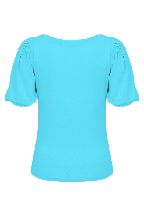 VIVA z krótkimi rękawami Cyan Blue tył.jpg