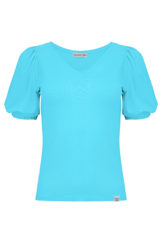 VIVA z krótkimi rękawami Cyan Blue przód.jpg