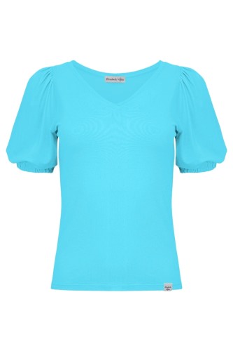 VIVA z krótkimi rękawami Cyan Blue przód.jpg