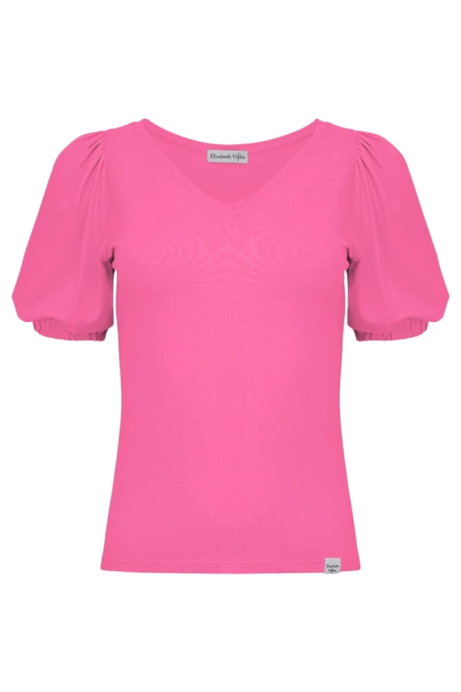 VIVA z krótkimi rękawami Shocking Pink przód.jpg