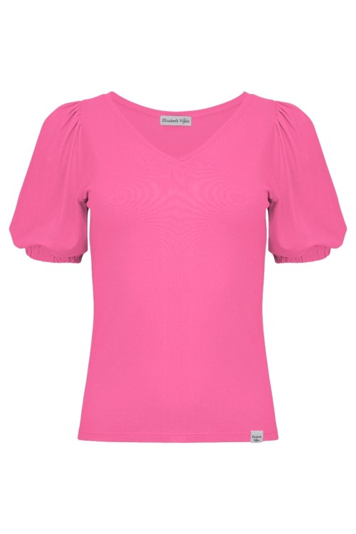 VIVA z krótkimi rękawami Shocking Pink przód.jpg