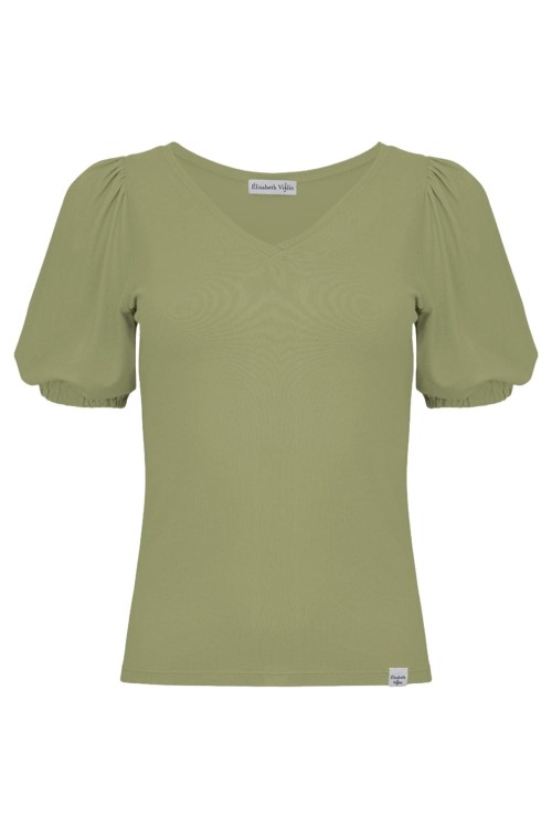 VIVA z krótkimi rękawami Oil Green przód.jpg