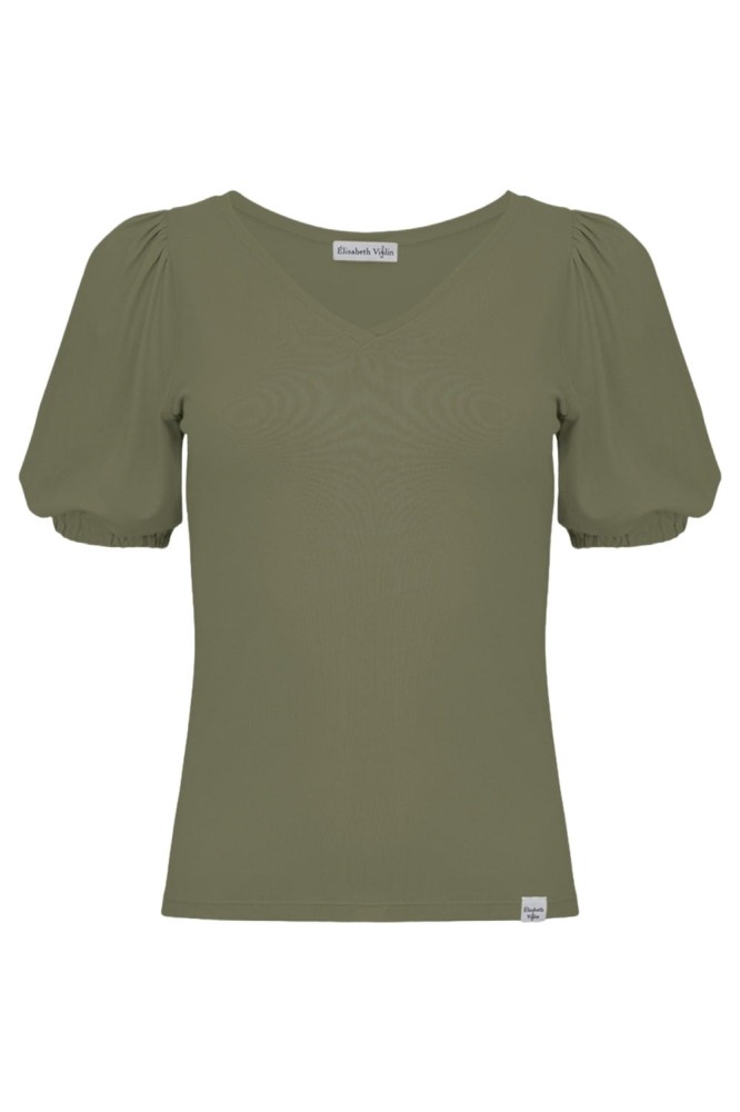 VIVA z krótkimi rękawami Dusty Olive przód.jpg