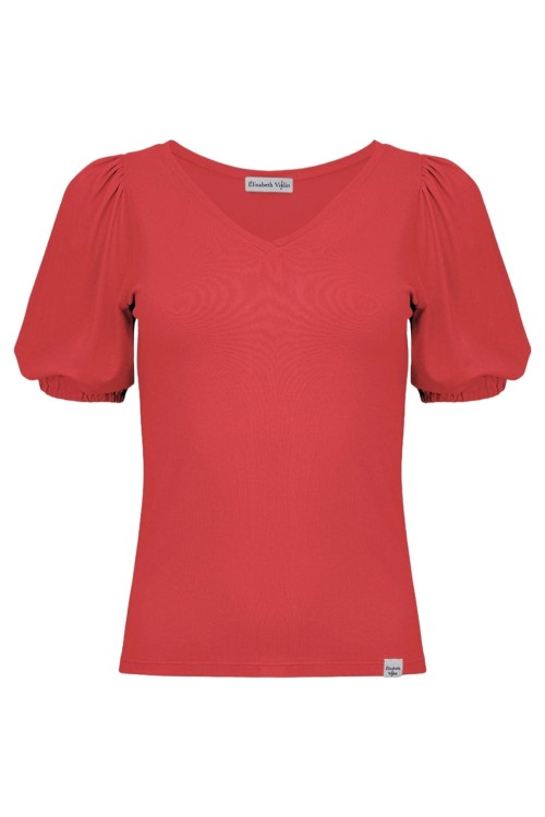 VIVA z krótkimi rękawami Ribbon Red przód.jpg