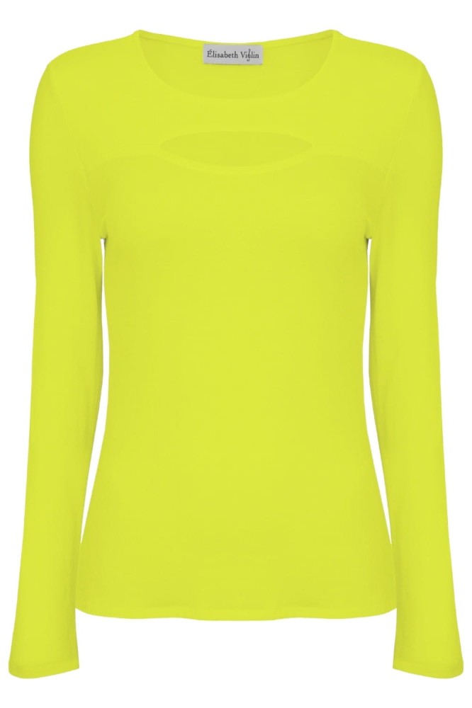 Bright Chartreuse FARI z długimi rękawami przód.jpg