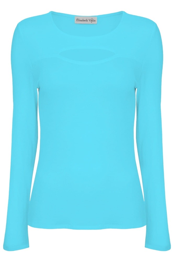 Cyan Blue FARI z długimi rękawami przód.jpg