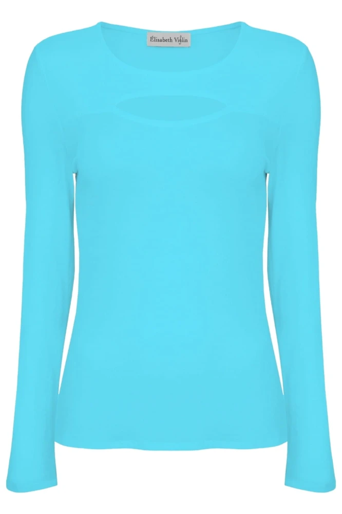 Cyan Blue FARI z długimi rękawami przód.jpg
