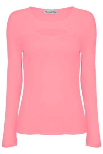 Geranium Pink FARI z długimi rękawami przód.jpg