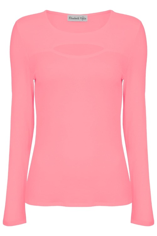 Geranium Pink FARI z długimi rękawami przód.jpg