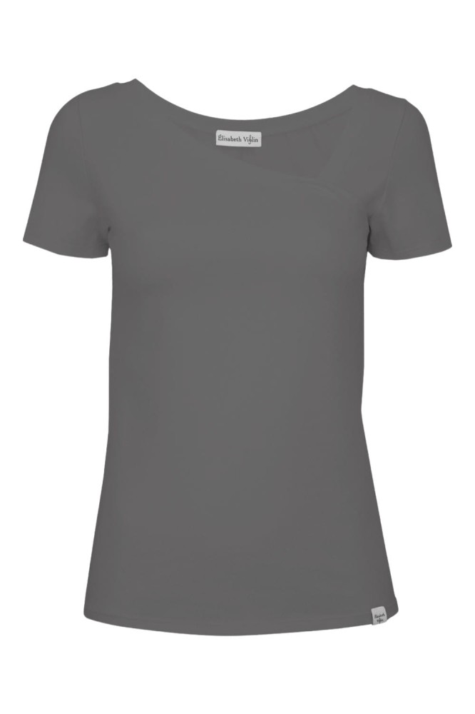Charcoal Gray FLORA z krótkimi rękawami przód.jpg