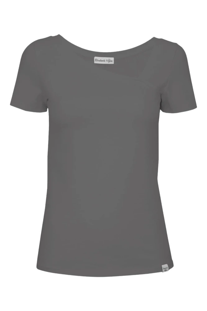 Charcoal Gray FLORA z krótkimi rękawami przód.jpg