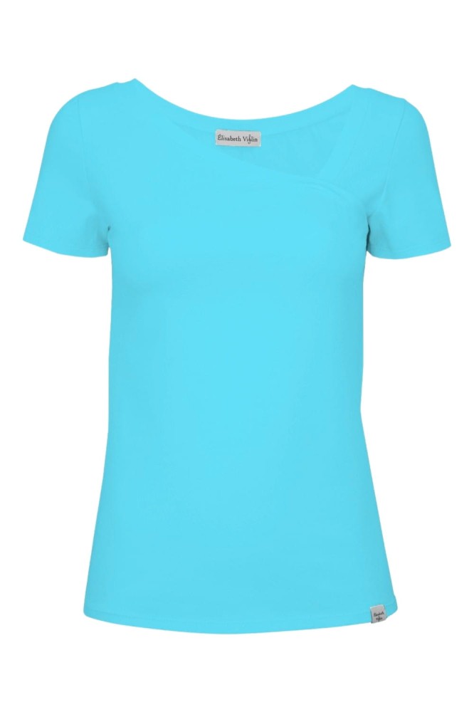 Cyan Blue FLORA z krótkimi rękawami przód.jpg