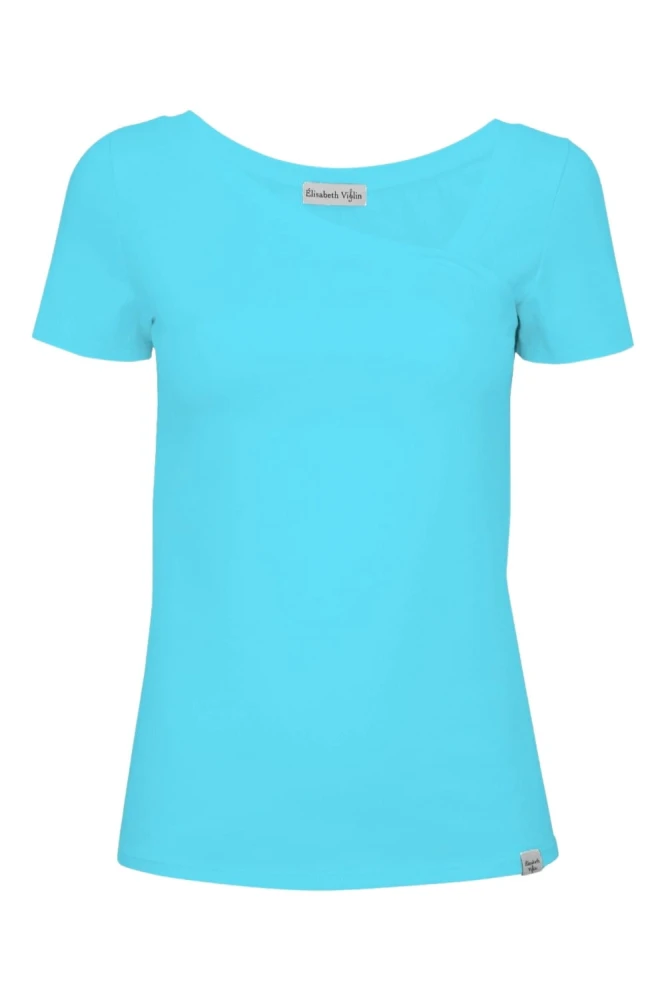 Cyan Blue FLORA z krótkimi rękawami przód.jpg