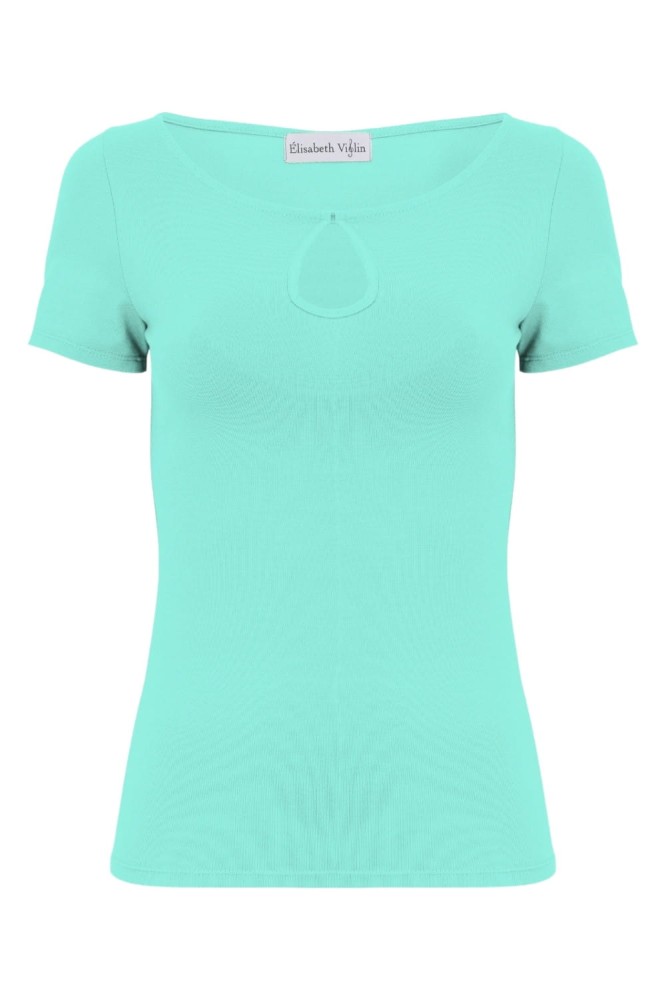 Blue Turquoise LARMA z krótkimi rękawami przód.jpg