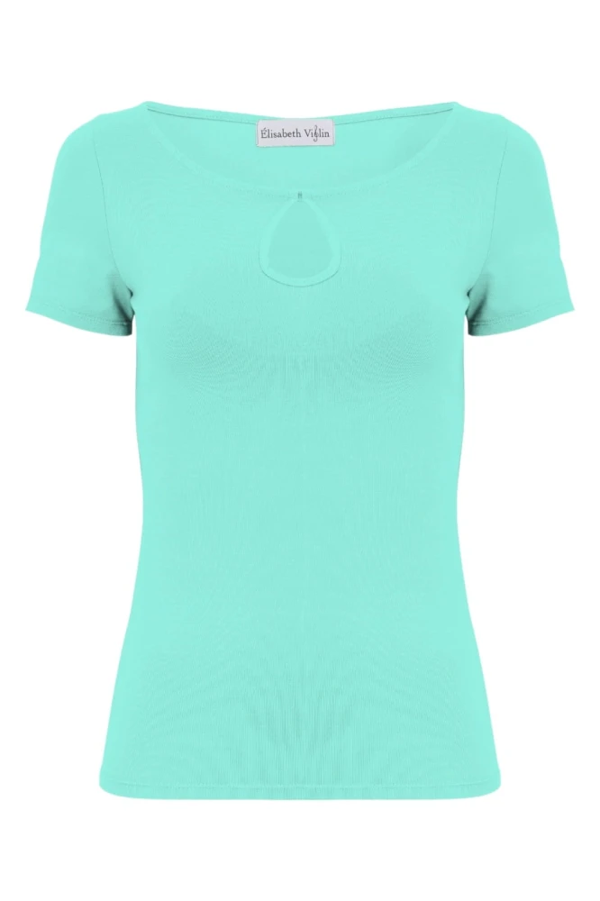 Blue Turquoise LARMA z krótkimi rękawami przód.jpg