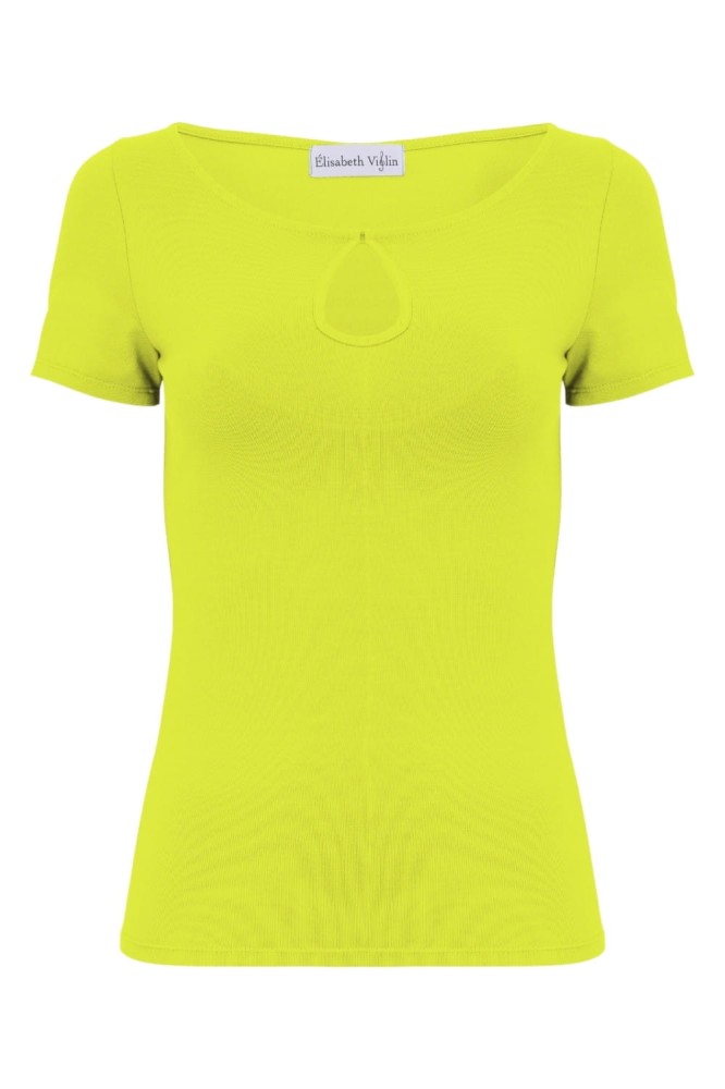 Bright Chartreuse LARMA z krótkimi rękawami przód.jpg
