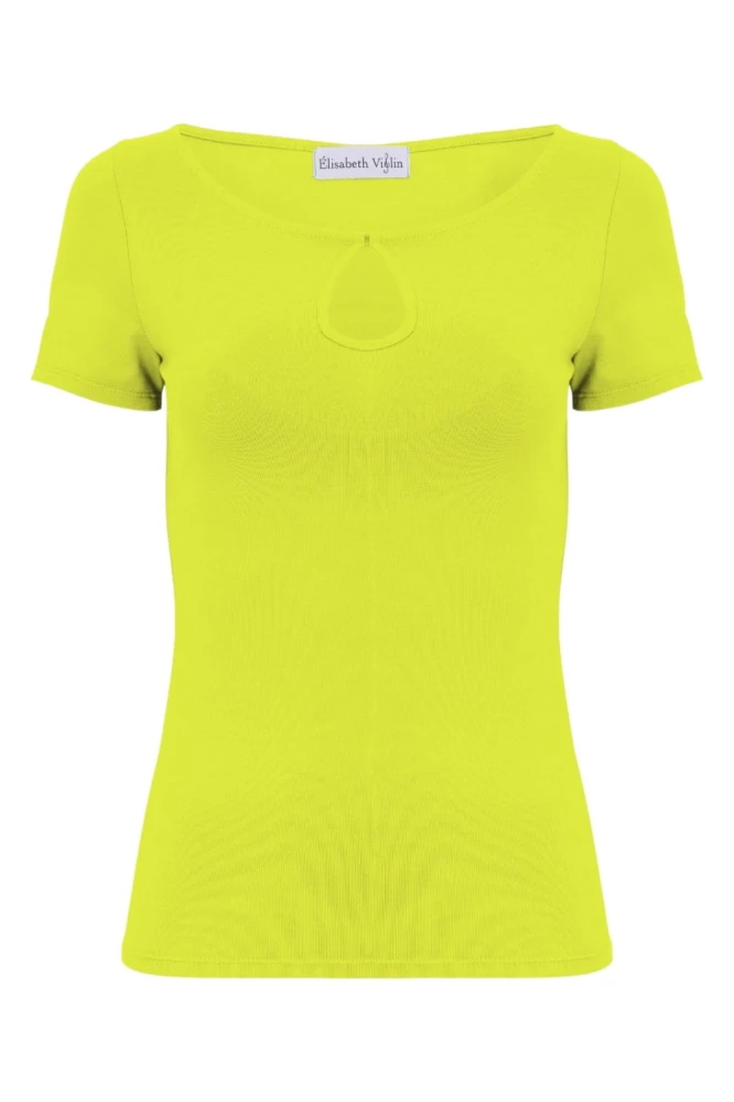 Bright Chartreuse LARMA z krótkimi rękawami przód.jpg