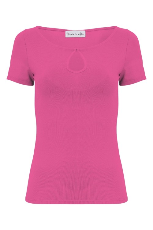 Fuchsia Rose LARMA z krótkimi rękawami przód.jpg