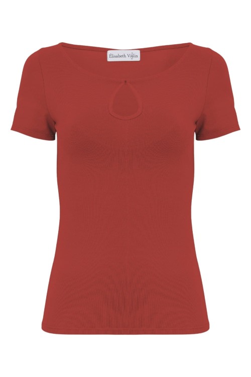 Brick Red LARMA z krótkimi rękawami przód.jpg